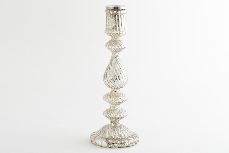 Flamant Gideon, Candlestick, Mercury Glass, L Wholesale