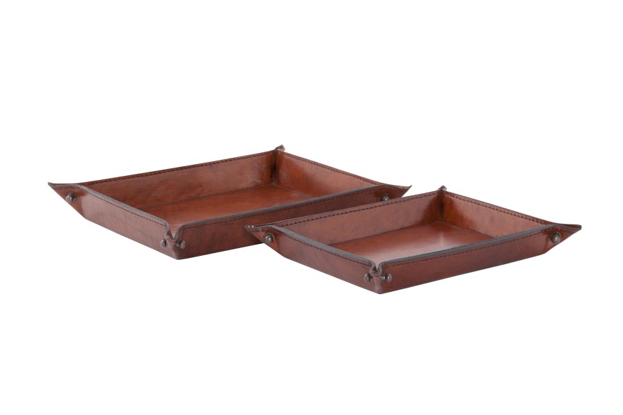 Flamant Manhattan, Tray, Brown Leather, L Wholesale