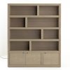 Flamant Bjorn, Bookcase, Weathered Oak, With Dimmable Led Lights Wholesale