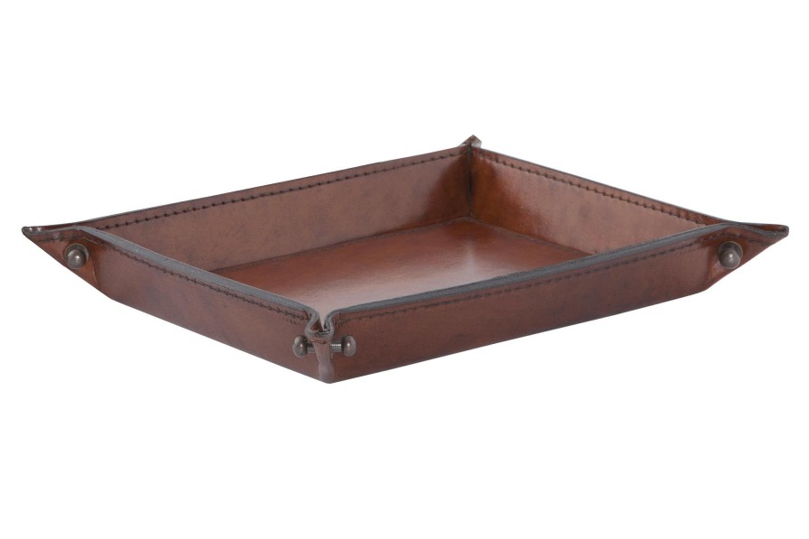 Flamant Manhattan, Tray, Brown Leather, L Wholesale